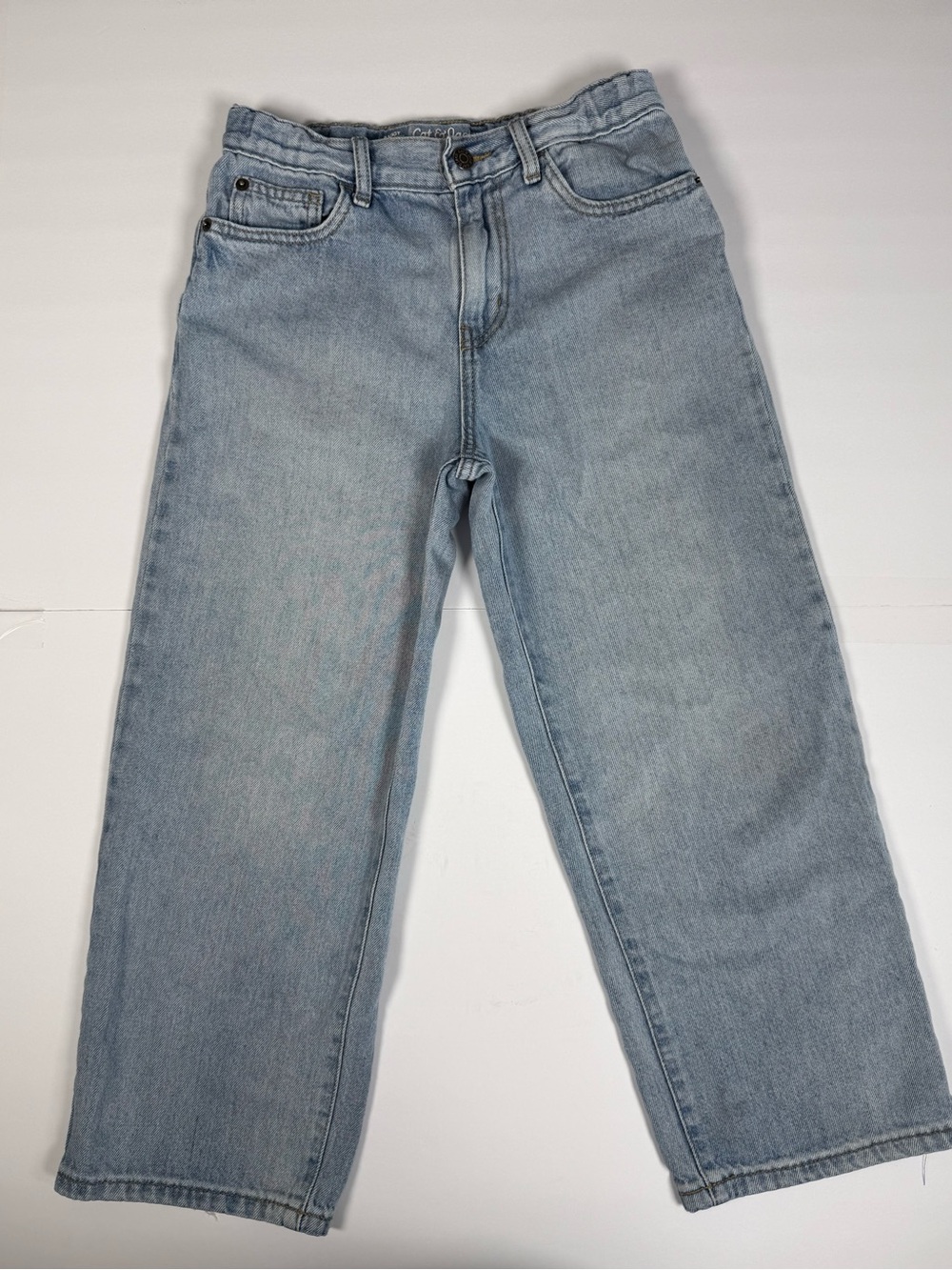 Boys Cat & Jack Baggy Denim Jeans Adjustable Waist Size 10